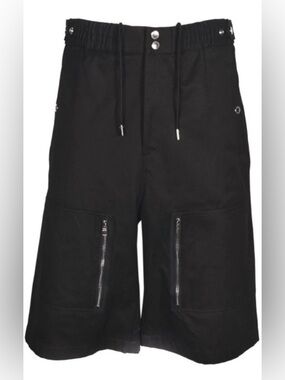 ALEXANDER MCQUEEN Black Bermuda shorts with knee pockets